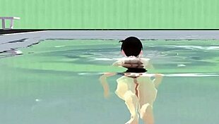 check out this anime girl in micro bikini with nip slip