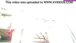 Sexy blond babe in mini skirt at work secretly recorded upskirt