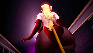 Kiki walks with huge tits in cute outfit