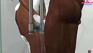 Mae and Step-Brother Moriah in Shower Early Morning