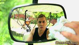 Slut getting pissed on outdoors!