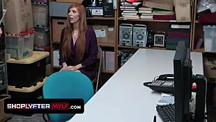 Mature ginger MILF and stepdaughter caught stealing in mall