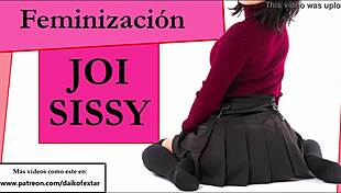 ladyboy in miniskirt gives jerk off instructions with strapon and condom cum eating. watch her feminize you.