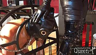 I love dominating in boots, Frida's BDSM cage is pure fetish!