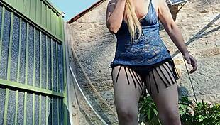 Touching myself outdoors while smoking a cigarette