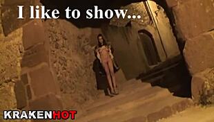 hot redhead milf strips in outdoor casting interview