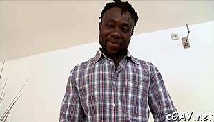 Sophisticated gay fellow endures deep anal drilling