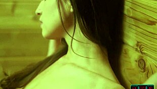 Super hot brunette Ivy Rose in sauna