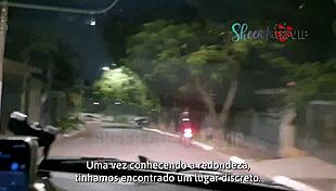 Cristina almeida gets anal fucked by motoboy in public with cuckold husband watching.