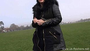 busty amateur milf sarah janes flashing outdoors