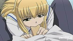 Hentai booty student at college outdoor scene