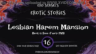 lesbian harem mansion brings erotic orgasms in this audio for women