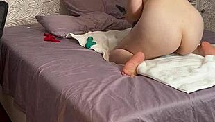 fluffy fox tail vibrator play leaves asshole gaping