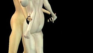 Two cute lesbian girls in 3D animation explore their desires with Hindi narration