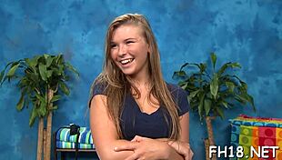 Hot eighteen girl gets nuru massage