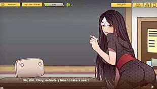 Teacher milf flashes upskirt panties in usa classroom