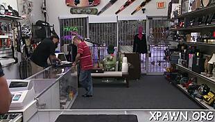 Sex in shop with big rod