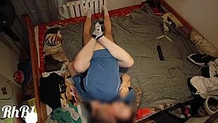 Red-haired girl in socks hits orgasm in missionary with legs up. Sexy homemade teen action 😍