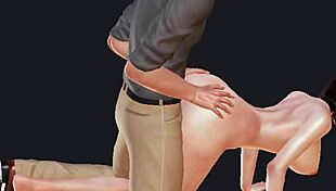 In this hentai, the guy gets fucked by a big boob chick in 3D anime style.