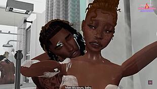 Mae and Step-Brother Moriah in Shower Early Morning