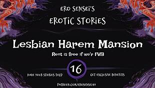 lesbian harem mansion brings erotic orgasms in this audio for women