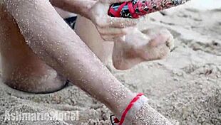 feeling nervous trying on hairy micro bikini in public