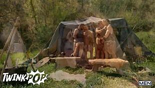 Battle Between the Gods Escalates into Orgy with Tyler Berg, Malik Delgaty, Felix Fox & Sir Peter - Twinkpop