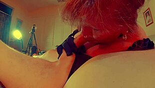 i love watching this goth granny suck cock so deep