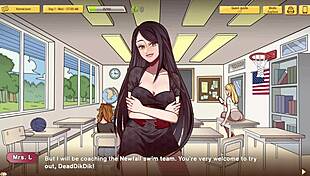 Teacher milf flashes upskirt panties in usa classroom