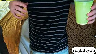 Women with big tits host a party with group fun