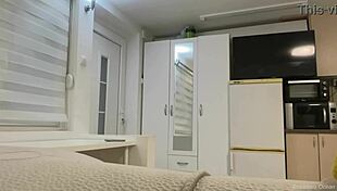 Naked Flashing My Wet Shaved Pussy to Delivery Boy