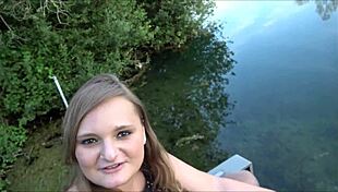 Spontaneous outdoor quickie at the lake where I was recognized by my friend