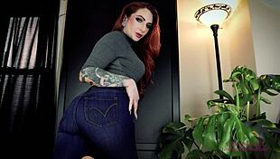 Tight Jeans Joi Preview with Redhead in Domination Pose