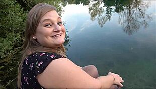 Spontaneous outdoor quickie at the lake where I was recognized by my friend