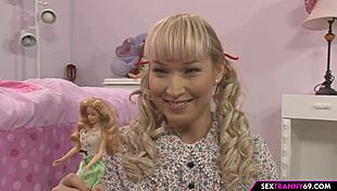 Naughty chubby transsexual teases with unexpected charm