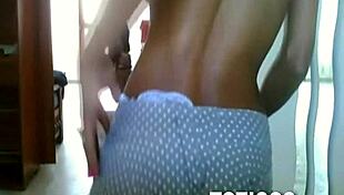 On Toticos.com, this fine-ass Dominican girl with glasses strips naked during her live webcam show