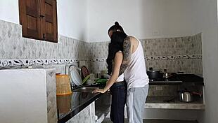 me fucking my girlfriend in the kitchen while she cooks
