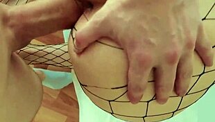 elena ross with natural tits gets a big cock handjob