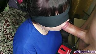 Huge Cumshot in Mouth After Home Blowjob