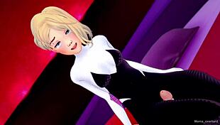 Does Spider Gwen want to fuck in her suit at the love hotel?