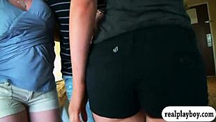 Women with big tits host a party with group fun