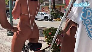 Big ass latinas ride trikes at beach