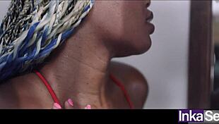 Ebony Colombian woman meets two gay friends