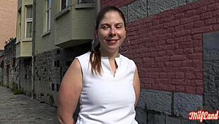 alice, the french milf, shows off her wild chubby brunette charm