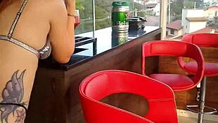 i'm filmng on the balconey with big tits and monster cock