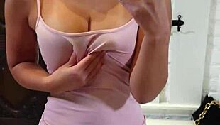 Mia piper strips and masturbates before mirror.