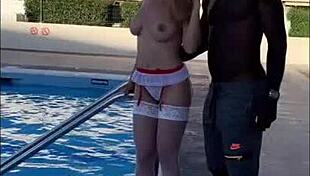 Cap D'Agde Milf Flashes for Interracial Fun