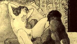 Vintage erotic art in anime style