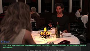 in this 3d hentai, milf cheats with stepson at dinner