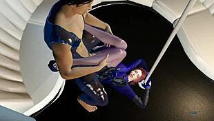 Beauty officer BENT OVER for HARD FUCK in 3D animation